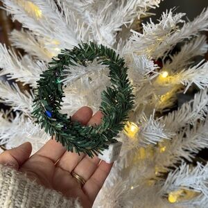 Vintage Green Holiday Garland with Lights Ornament
